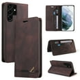 thumbnail image 1 of Dteck Case for Samsung Galaxy S22 Ultra 5G Phone 6.8" (2022) with Credit Card Slot Stand Slim Premium PU Leather & Soft TPU Back Shockproof Flip Folio Book Magnetic Cover for Galaxy S22 Ultra, Brown, 1 of 13
