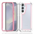 thumbnail image 1 of Dteck Case for Samsung Galaxy S23 FE,Shockproof Dual-Layer Protection Silicone+PC Case Heavy Duty Rugged Crystal Clear Back Cover for Samsung Galaxy S23 FE,Pink+White, 1 of 2