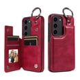 thumbnail image 1 of Dteck Case for Samsung Galaxy S23,Magnetic Clasp Luxury PU Leather Card Slots Stand Durable Shockproof Case Back Wallet Flip Cover with Ring Buckle Cover for Galaxy S23,Red, 1 of 10