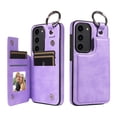 thumbnail image 1 of Dteck Case for Samsung Galaxy S23,Magnetic Clasp Luxury PU Leather Card Slots Stand Durable Shockproof Case Back Wallet Flip Cover with Ring Buckle Cover for Galaxy S23,Purple, 1 of 10