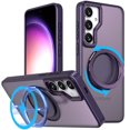 thumbnail image 1 of Dteck Case for Samsung Galaxy S23 Plus,Magnetic Rubber Case Matte PC Mag-Safe with 360°Rotating Invisible Ring Stand Military Grade Shockproof Back Cover for Galaxy S23+,Purple, 1 of 7