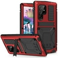thumbnail image 1 of Dteck Case for Samsung Galaxy S23 Ultra,Metal Case with Tempered Screen Protector Military Rugged Heavy Duty Silicone Shockproof Full Body Tough Cover for Galaxy S23 Ultra,Red, 1 of 8