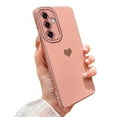 thumbnail image 1 of Dteck Case for Samsung Galaxy S24, Luxury Electroplate Cute Side Love Heart Cover Full Camera Protection Soft Silicone Anti-Fingerprint Shockproof Cover,Pink, 1 of 5