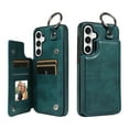 thumbnail image 1 of Dteck Case for Samsung Galaxy S24 Plus,Magnetic Clasp Luxury PU Leather Card Slots Stand Durable Shockproof Case Back Wallet Flip Cover with Ring Buckle Cover for Galaxy S24 Plus,Green, 1 of 8