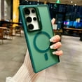 thumbnail image 1 of Dteck Case for Samsung Galaxy S24 Plus,Magnetic Mag-Safe Matte PC Case with Camera Lens Protector Shockproof Rubber Metal Camera Protection Kickstand Cover,Darkgreen, 1 of 6
