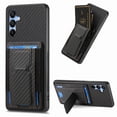 thumbnail image 1 of Dteck Case for Samsung Galaxy S24 Plus,Shockproof Carbon Fibre Pattern Leather Case Card Slots Wallet Folding Bracket Stand Cover for Galaxy S24+,Black, 1 of 7