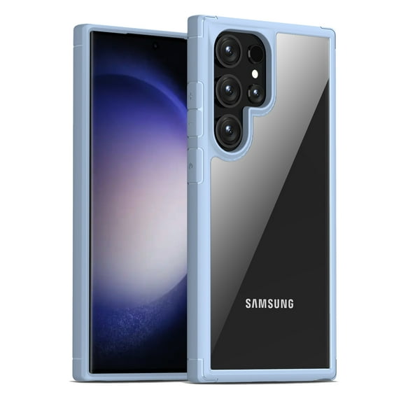 Dteck Case for Samsung Galaxy S24 Ultra 5G, Non-Yellowing Shockproof Bumper Protective Phone Cover, Anti-Scratch Hard PC Clear Back Cover for Samsung Galaxy S24 Ultra,Blue