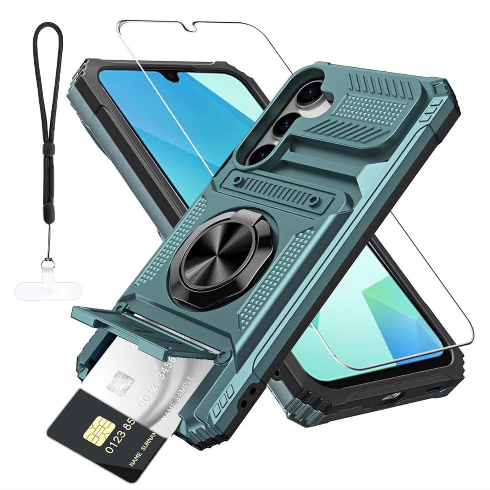 Dteck Case for Samsung Galaxy S25 FE 5G with HD Screen Protector & Card ...