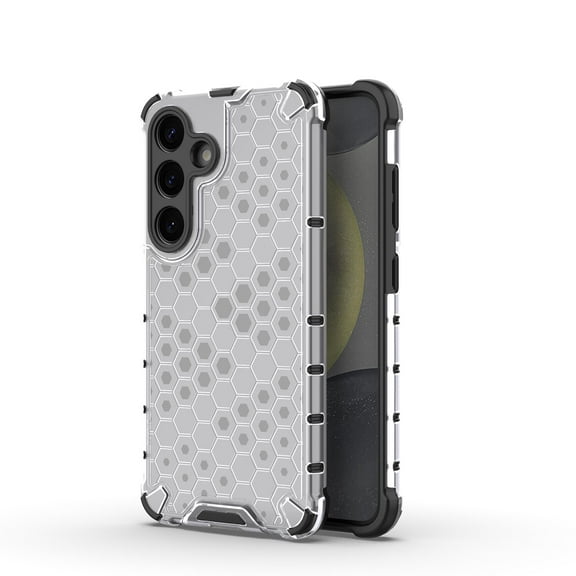 Dteck Case for Samsung Galaxy S25 Plus, Shockproof TPU Lining Pattern Phone Case, Four-Corner Protection and Anti-Fall Protection Soft TPU Rubber Phone Cover, White