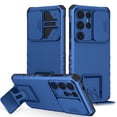 thumbnail image 1 of Dteck Case for Samsung Galaxy S25 Ultra Hidden Bracket Kickstand Case Sliding Window Phone Case Shockproof Protective Back Cover for Galaxy S25 Ultra,Blue, 1 of 7