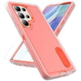 thumbnail image 1 of Dteck Case for Samsung Galaxy S25 Ultra with Screen Protector, Full Body Heavy Duty Rugged Shockproof Protective Phone Cover with Built-in Kickstand for Samsung S25 Ultra,Orange+Clear, 1 of 7