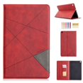thumbnail image 1 of Dteck Case for Samsung Galaxy Tab A 10.1" SM-T510 (2019 Released), Luxury Leather Rhombus Patterned Wallet Card Holder Cover Folio Protective Kickstand Cover,Red, 1 of 5