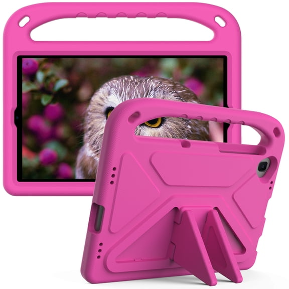 Dteck Case for Samsung Galaxy Tab A 10.1" T510/T515 (2019) 10.1-inch,Kids Friendly EVA Foam Case Lightweight Shockproof Convertible Handle Kickstand Cover,Rose