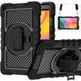 thumbnail image 1 of Dteck Case for Samsung Galaxy Tab A 8.0" SM-T290 T295 (2019 Released) 8-inch,Shockproof Rubber 3-Layers Protection Case Hybrid Kickstand Cover with Hand & Shoulder Strap,Black, 1 of 9