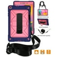 thumbnail image 1 of Dteck Case For Samsung Galaxy Tab A 8.0 T290 T295 (2019 Released) 8-inch,Heavy Duty Shockproof Rubber Hybrid Hard 3-Layer Protection Cover with Hand/ Shoulder Strap,Navy+Rose, 1 of 6