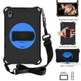 thumbnail image 1 of Dteck Case for Samsung Galaxy Tab A 8.4-inch T307 (2020 Released) ,Shockproof Rubber Hybrid EVA Protection Hand /Shoulder Strap Hard Kickstand Back Cover,Black+Blue, 1 of 6
