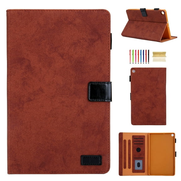 Dteck Case for Samsung Galaxy Tab A 8" SM-T290 T295 (2019 Released) 8-inch,Magnetic Leather+Rubber Card Holder Wallet Cover Kickstand Shockproof Protective Cover,Brown