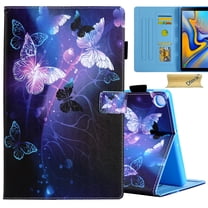 Dteck Case for Samsung Galaxy Tab A11 2025 8.7 Inch (SM-X133/X135), Stylish Butterfly Pattern Flip PU Leather Shockproof Cover with Credit Card Slots,Purple Butterfly