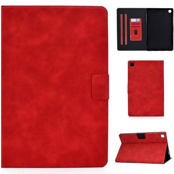 Dteck Case for Samsung Galaxy Tab A7 10.4" SM-T500 T505 (2020 Released) 10.4-inch,Luxury PU Leather Wallet Card Holder Kicstand Folio Protective Shockproof Cover ,Red
