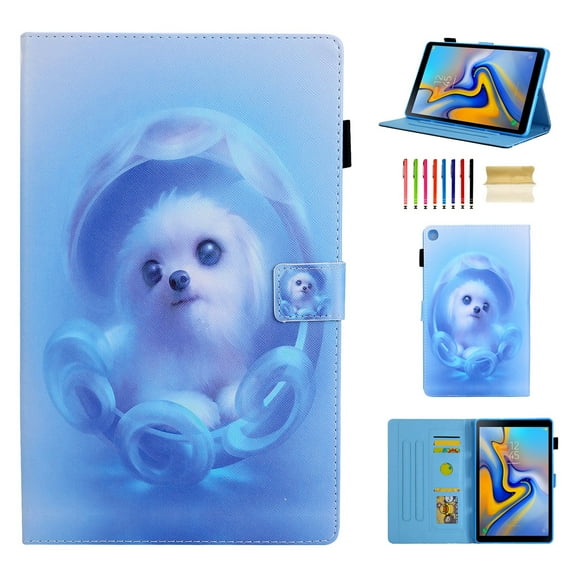 Dteck Case for Samsung Galaxy Tab A7 10.4" SM-T500 T505 (2020 Released) 10.4-inch,Magnetic PU Leather Cute Patterned Card Holder Wallet Case Folio Kickstand Protective Cover,Dog