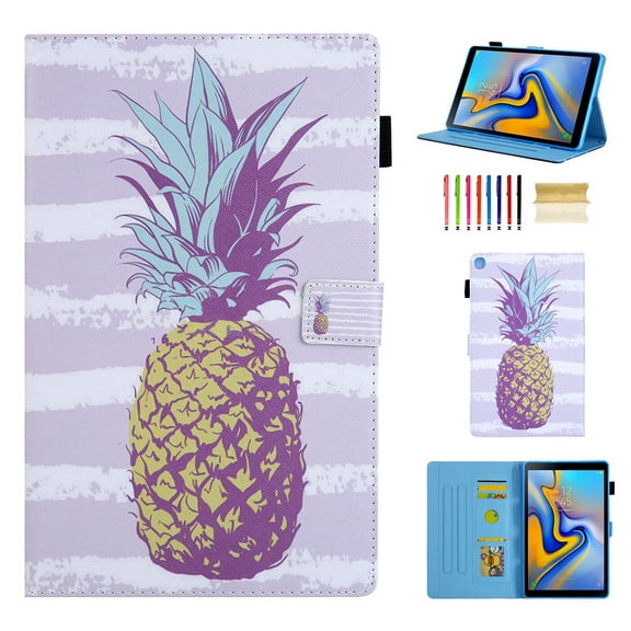 Dteck Case for Samsung Galaxy Tab A7 10.4" SM-T500 T505 (2020 Released) 10.4-inch,Magnetic PU Leather Cute Patterned Card Holder Wallet Case Folio Kickstand Protective Cover,Gold Pineapple