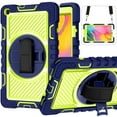 thumbnail image 1 of Dteck Case for Samsung Galaxy Tab A7 10.4" SM-T500 T505 (2020 Released) 10.4-inch,Shockproof Rubber 3-Layers Protection Case Hybrid Kickstand Cover with Hand & Shoulder Strap,Navy+Olivine, 1 of 9