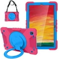 thumbnail image 1 of Dteck Case for Samsung Galaxy Tab A7 10.4 SM-T500/T505/T507 (2020), Heavy Hybrid Rugged Shockproof Case with Handle Kickstand/Adjustable Shoulder Strap, Rose+Blue, 1 of 7