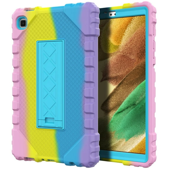 Dteck Case for Samsung Galaxy Tab A7 Lite 8.7-Inch 2021 Release Tablet Model (SM-T225/T220), Heavy Duty Rugged Shockproof Case High Impact Protective Cover with Kickstand, Rainbow B