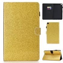 Dteck Case for Samsung Galaxy Tab A7 Lite 8.7-inch SM-T220 T225 (2021),Magnetic Bling Glitter Card Holder Wallet Case PU Leather Kickstand Hybrid Rubber Folio Protective Cover,Gold