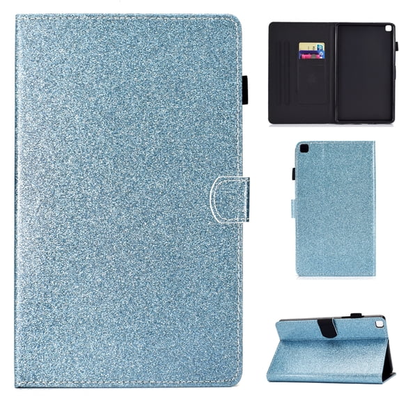 Dteck Case for Samsung Galaxy Tab A7 Lite 8.7-inch SM-T220 T225 (2021),Magnetic Bling Glitter Card Holder Wallet Case PU Leather Kickstand Hybrid Rubber Folio Protective Cover,Blue