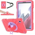 thumbnail image 1 of Dteck Case for Samsung Galaxy Tab A7 Lite 8.7-inch T220 T225,Heavy Duty Rugged Drop Proof Shockproof Armor Case with Rotatable Kickstand Hand Strap Shoulder Strap,Red+Purple, 1 of 7