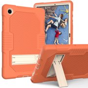Dteck Case for Samsung Galaxy Tab A8 10.5 Inch 2022 (SM-X200/X205/X207), Hybrid 3 in 1 Shockproof Rugged Drop Protection Kickstand Armor Cover for Samsung Galaxy Tab A8 10.5 Inch,Orange