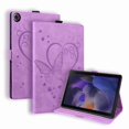 thumbnail image 1 of Dteck Case for Samsung Galaxy Tab A8 10.5 inch 2021 SM-X200/X205, Embossed Butterfly Floral PU Leather Shockproof Soft TPU Inside With Pen Holder Card Slots Flip Folio Stand Cover, Purple, 1 of 5