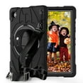 thumbnail image 1 of Dteck Case for Samsung Galaxy Tab A8 10.5-inch (SM-X200/X205),Heavy Duty 3-Layer Protection Rotating Stand Case Shockproof Armor Hard Cover with Shoulder Strap for Galaxy Tab A8 10.5-inch,Black, 1 of 7