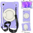thumbnail image 1 of Dteck Case for Samsung Galaxy Tab A8 10.5 inch X200 X205,Heavy Duty Rugged Case with Rotatable Stand & Shoulder Strap Shockproof Rubber Hand Grip 3-Layer Protection Cover,Lightpurple, 1 of 8