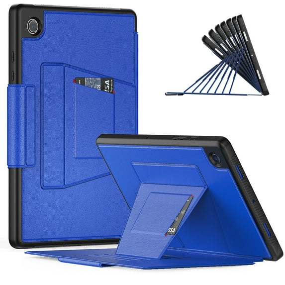 Dteck Case for Samsung Galaxy Tab A8 10.5-inch X200 X205 X207,Luxury Business Leather Smart Automatic wake/sleep Case Heavy Duty Card Holder Kickstand Folio Magnetic Cover,Blue