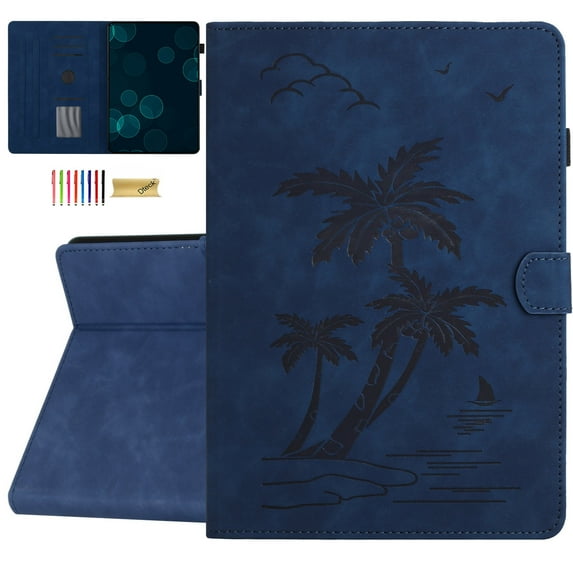 Dteck Case for Samsung Galaxy Tab A9+/A9 Plus 11" 2023, Embossed PU Leather Flip Cover with Card Holder for Galaxy Tab A9+ Tablet SM-X210/X216/X218, Auto Wake/Sleep,Blue