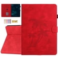 thumbnail image 1 of Dteck Case for Samsung Galaxy Tab A9+/A9 Plus 11" 2023, Embossed PU Leather Flip Cover with Card Holder for Galaxy Tab A9+ Tablet SM-X210/X216/X218, Auto Wake/Sleep,Red, 1 of 6