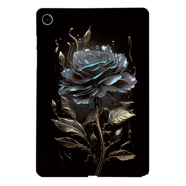 Dteck Case for Samsung Galaxy Tab A9+/A9 Plus 5G 11 Inch 2023, Slim Lightweight TPU Cute Pattern Back Protective Cover for Samsung Galaxy Tab A9+ Tablet SM-X210/X216/X218,Black Rose