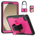 thumbnail image 1 of Dteck Case for Samsung Galaxy Tab A9 Case 8.7" (SM-X110/X115/X117),Military Grade Shockproof Rugged Case for Galaxy Tab A9 with 360°Rotating Stand, Hand/Shoulder Strap and Pen Holder,Rose, 1 of 9