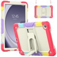 thumbnail image 1 of Dteck Case for Samsung Galaxy Tab A9+ Plus Case 11" 2023 (SM-X210/X216/X218), Heavy Duty Shockproof Protective Case with Screen Protector, Built-in Stand, Shoulder Strap,Rainbow Red, 1 of 8