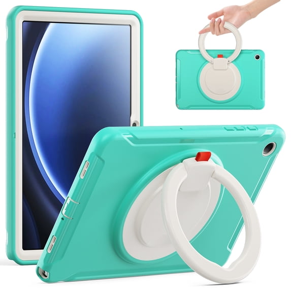 Dteck Case for Samsung Galaxy Tab A9 Plus 11 Inch 2023 (SM-X210/X216/X218), Heavy Duty Galaxy Tab A9+ Tablet Case with 360 Rotating Handle Strap Pen Holder,Mint
