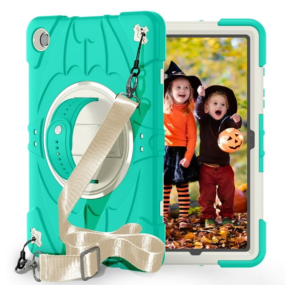Dteck Case for Samsung Galaxy Tab A9 Plus 11 Inch (SM-X210/X215/X216/X218),Heavy Duty 3-Layer Protection Rotating Stand Case Shockproof Armor Hard Cover with Shoulder Strap for Galaxy Tab A9+ ,Mint