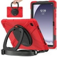 thumbnail image 1 of Dteck Case for Samsung Galaxy Tab A9 Plus 11 inch 2023 (SM-X210/ X215/ X216/ X218), Heavy Duty Protective Case with 360 Degree Swivel Stand&Hand Grip&Shoulder Strap for Galaxy Tab A9+,Red, 1 of 10