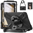 thumbnail image 1 of Dteck Case for Samsung Galaxy Tab A9 Plus 11 inch (SM-X210/X215/X216/X218),Heavy Duty Armor Shockproof Kids Case with Rotating Stand & Hand/Shoulder Strap for Galaxy Tab A9+ 2023,Black, 1 of 9