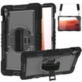 thumbnail image 1 of Dteck Case for Samsung Galaxy Tab S10 FE+ 13.1 inch (Model SM-X620/X626) 2025, Heavy Duty Rotating Stand Rugged Silicone Case Shockproof PC Cover with Adjustable Hand/Shoulder Strap,Black, 1 of 7