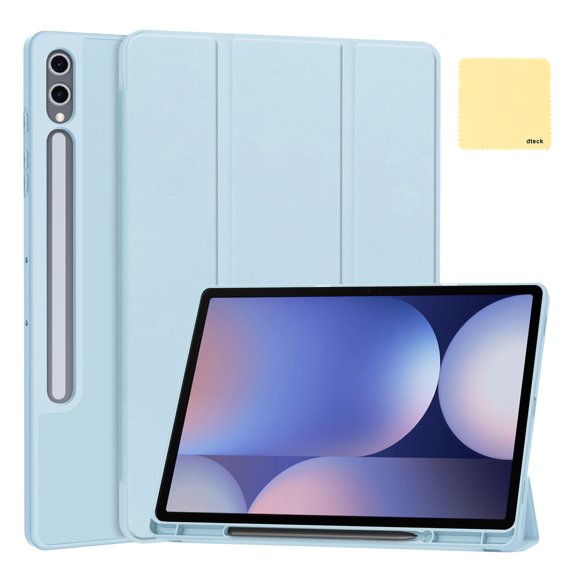 Dteck Case for Samsung Galaxy Tab S10 FE Plus 13.1 Inch 2025 Model X620/X626B - Matte TPU Folio Smart Cover with Built-in Pencil Slot, Adjustable Kickstand & Shockproof Protection, Blue