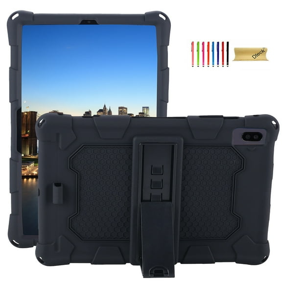 Dteck Case for Samsung Galaxy Tab S6 Lite 10.4" 2020/2022, with Pen Holder & Kickstand, Soft Lightweight Silicone Cover for Samsung Tab S6 Lite SM-P610/P615/P613/P619,Black