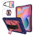 thumbnail image 1 of Dteck Case For Samsung Galaxy Tab S6 Lite 10.4 inch 2020 Model SM-P610 P615, Heavy Duty Rugged 3 Layer Full Body Protection Case Kickstand Cover with Adjustable Shoulder Strap,Navy/Rose, 1 of 7