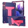 thumbnail image 1 of Dteck Case for Samsung Galaxy Tab S7 FE T730 (2021) 12.4-inch,Shockproof Rubber Case Kickstand Hybrid 3-Layer Protection Cover for Galaxy Tab S7 FE 5G SM-T736B/Galaxy Tab S7+ T970,Navy+Rose, 1 of 4